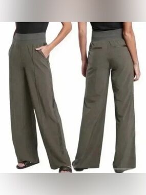 Athleta Olive Wide-Leg Ponte Pull-On Pants